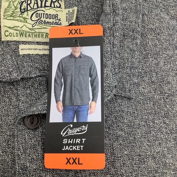 Grayers Mens Cold Weather Rated Outdoor Flannel Shirt Jacket Gray Size XXL NWT - Picture 5 of 9